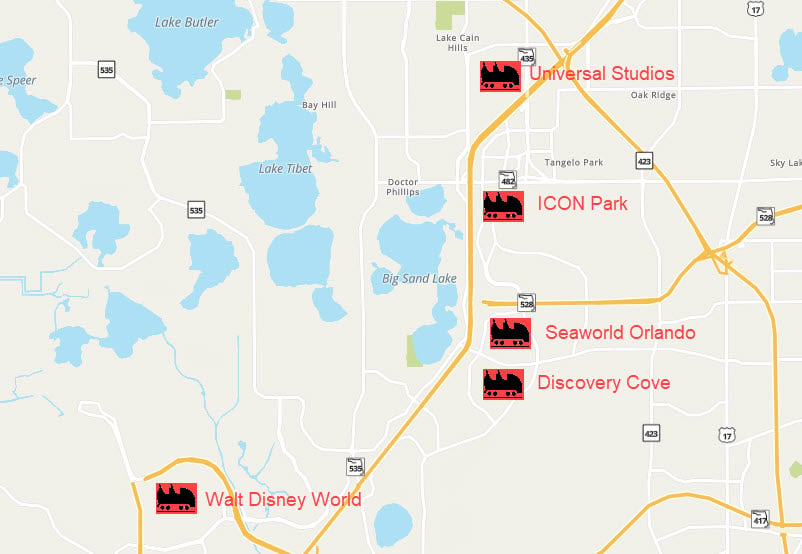 (Map) Amusement Parks in the Orlando Area with the Most Deaths